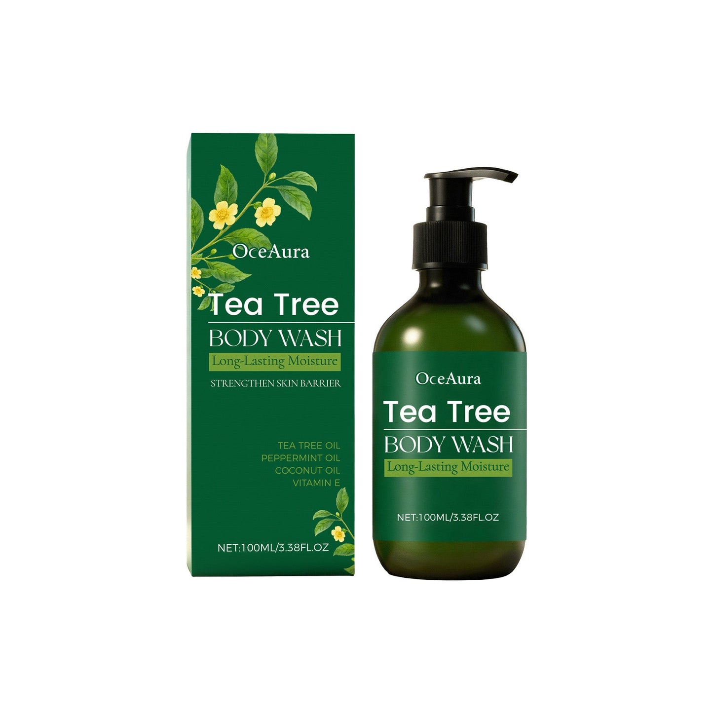 ✨ OceAura Tea Tree Body Wash – Long-Lasting Moisture Body Cleanser for Smooth, Refreshed & Healthy-Looking Skin 🌿
